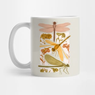 Dusky Earth Tone Dragonfly Abstract Mug